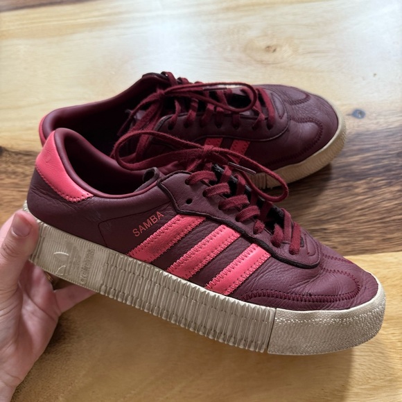 Adidas Sambarose Sneakers in Burgundy and Pink
Size 8 Women's - Picture 2 of 11